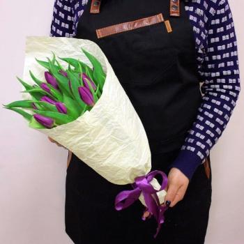 Букет Фиолетовый тюльпан 15 шт