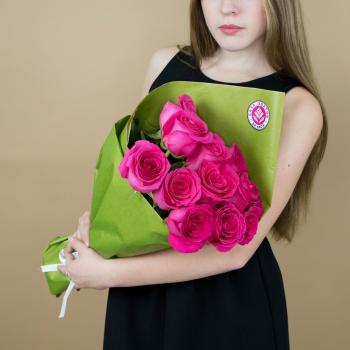 Букет из розовых роз 11 шт. (40 см)